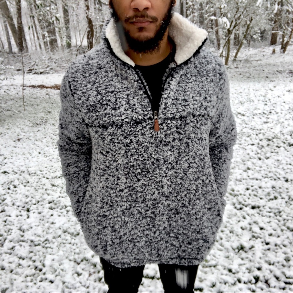 Unisex Fleece/Sherpa Fur Winter Jacket with Zipper